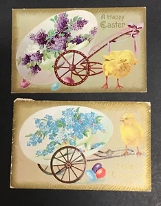 Juego de postales de Pascua Easter Chicks con flores - Imagen 1 de 1