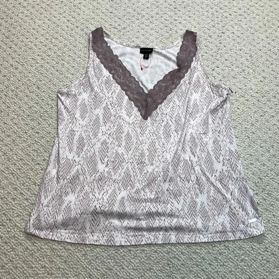 Camiseta sin mangas Tahari para mujer XL rosa cuarzo pitón forrada de encaje cuello sin mangas nueva con etiquetas Foto 1 de 4