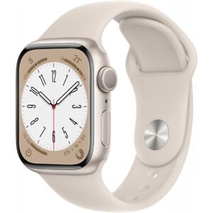 Apple Watch Series 8 Sportarmband 41 mm Aluminium GPS Smartwatch polarstern