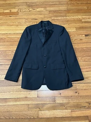 Pronto Uomo Mens Tuxedo Blazer Jacket Size 39L Black Wool 2 Button Sport Coat - Image 1 of 4
