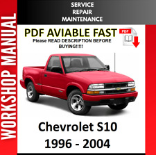 CHEVROLET S10 1999 2000 2001 2002 2003 2004 SERVICE REPAIR WORKSHOP MANUAL