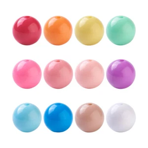 120Pcs 20mm Round Chunky Acrylic Beads Mixed Color Ball Loose Spacer Bead - Picture 1 of 7