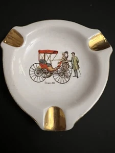 Vintage Advertising Ashtray Collectible 1893 Duryea Antique Car, 3.75” - Picture 1 of 4
