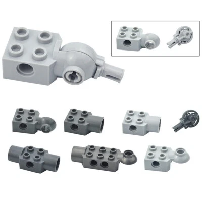 Gray Technic Rotation Joint Ball+Mod Brick W/Pin Hole Socket Loop Parts For Lego - Image 1 of 4
