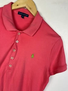 RALPH LAUREN POLO SHIRT Size Large (UK 14) Women`s Regular Fit Pink - Picture 1 of 5