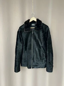 Dolce Gabbana Vintage Fur Sheepskin Coat Black Jacket Mens Size 54 or L Rare - Picture 1 of 24