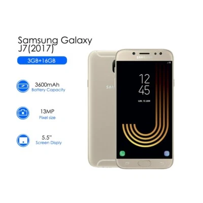 Original Samsung Galaxy J7 (2017) J730F Unlocked Dual Sim 16GB 13MP LTE 4G Phone - Image 1 of 4