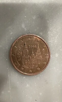 España 2 céntimos de euro 2008 acero chapado en cobre Foto 1 de 4