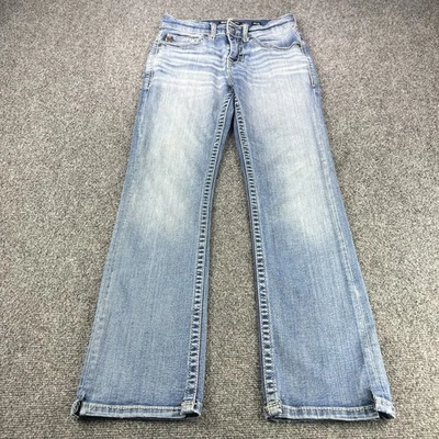 BKE Jeans Men 29x30 Aiden Boot Light Blue Denim Whiskered Buckle Western Cowboy - Image 1 of 4