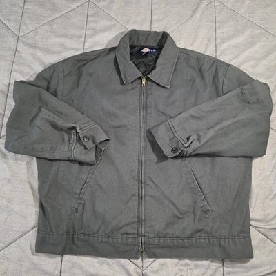Chaqueta de Trabajo Forrada con Edredón Y2K Dickies Eisenhower De Colección Para Hombres XL-RG Gris Cremallera Completa Foto 1 de 4
