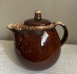 Vintage Hull Pottery Brown Drip Glaze Teapot Oven Proof Tea Pot with Lid USA - Picture 1 of 4