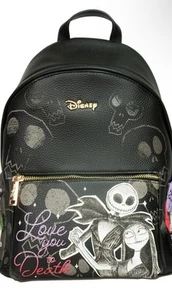 "Mochila de cuero vegano Wondapop Disney Pesadilla antes de Navidad Jack Sally 12""" - Imagen 1 de 12