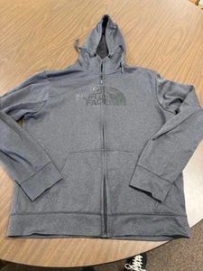 The North Face Full Zip Hoodie Hooded Sweatshirt Thumb Holes Grey Men's LARGE L - Picture 1 of 15