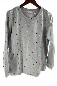 Sport Savvy Polka Dot Pullover Top Light Grey - Picture 1 of 1