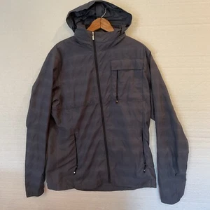 NAU Gray Windbreaker women large Hood Jacket Recylced Lightweight Pockets - Picture 1 of 13