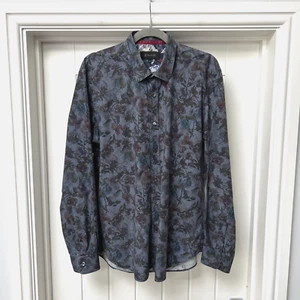 1 Camisa Para Hombre Like No Other Mediana Multicolor Floral 100% Algodón Abotonada - Imagen 1 de 12
