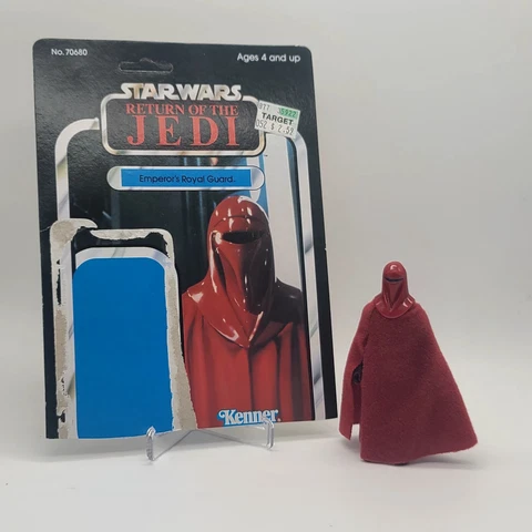 Vtg Star Wars Return of the Jedi Emperor's Royal Guard w/ 65 Card Back NO Weapon Cover