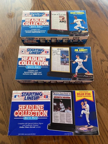 Lot Starting Lineup Headline Collection Nolan Ryan Deion Sanders Jim Abbott SLU Cover