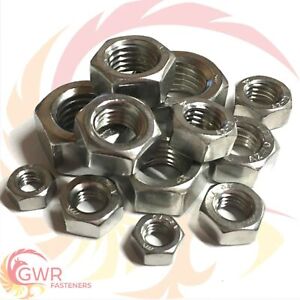 FINE PITCH THREAD HEXAGON FULL NUTS STAINLESS STEEL M8 M10 M12 M14 M16 M18 M20