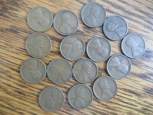 Lot of 15 1919-S Lincoln Wheat Pennies Cents F-XF - Picture 1 of 2