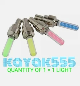 BIKE BICYCLE RECREATIONAL VALVE STEM TIRE LIGHTS LED GLOW 4 SAFETY REFLECTORS - Picture 1 of 9