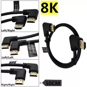 Right & Left Dual90° Angled Ultra HD HDMI 2.1 Adapter Cable 8K@60Hz HDR for HDTV - Picture 1 of 8