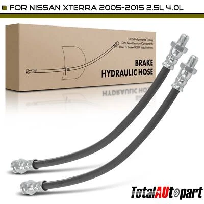 2x Brake Hydraulic Hose for Nissan Xterra 05-15 2.5L 4.0L Rear Left &Right Outer - Image 1 of 4