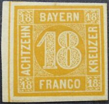 nystamps German State Bavaria Stamp # 8 Mint OG H $140 Signed Y20y2970