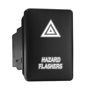HAZARD FLASHERS White LED Backlit Short Push Button 1.28"x 0.87" (Fit: Toyota) - Picture 1 of 6