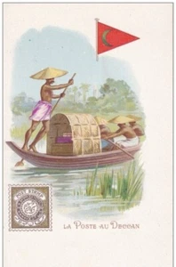 India postcard 1900s postal system, issued by France - Picture 1 of 2