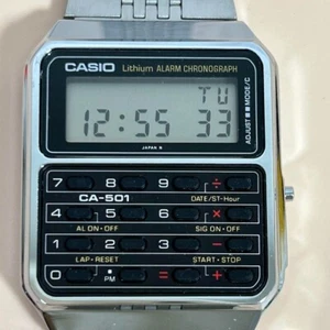 Vintage Casio CA-501CA Lithium Batterie Taschenrechner Uhr Original Modell, funktioniert - Bild 1 von 11