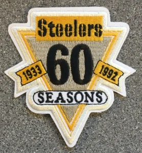 Camiseta de fútbol americano oficial de los Pittsburgh Steelers 1992 60 parche suelto sin tarjeta - Imagen 1 de 2