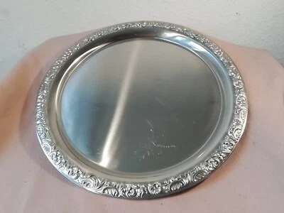 WMF Cromargan Tablett Serviertablett Rund Baroque Edelstahl  - Bild 1 von 4