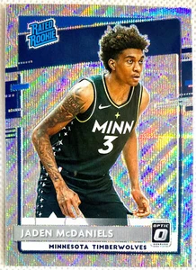 2020-21 Donruss Optic Jaden McDaniels Rated Rookie Silver Wave Prizm Card RC - Picture 1 of 2