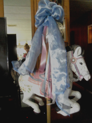 Vintage Plastic full size Jeweled Carousel Horse 54" WILL SHIP!