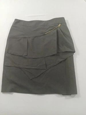 Falda lápiz Larry Levine elástica en capas con volantes en capas 10 para mujer negra Foto 1 de 4