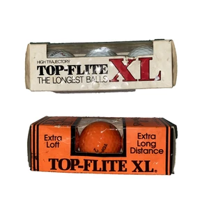 VTG 80's Sleeves Top Flite Golf Balls XL Orange & White Set/2 USA NOS - Picture 1 of 5