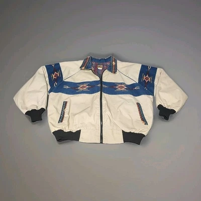 Chaqueta DE COLECCIÓN Bee-Wild Para Hombres XL Beige Suroeste Azteca Navajo Manta Hecha en EE. UU. Foto 1 de 4