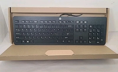 HP Hewlett Packard USB Slim KB 803181-001 Black Keyboard - Image 1 of 4