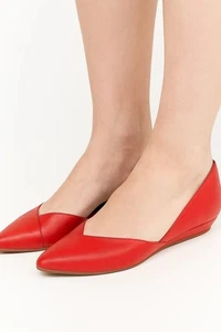 Naturalizer Size 6 Casual Slip On Comfortable Pointed Toe Red Flats - Picture 1 of 14