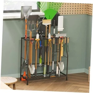 Garden Tool Organizer Stand – Heavy-Duty Metal Yard Tool Rack for Garage - Picture 1 of 8