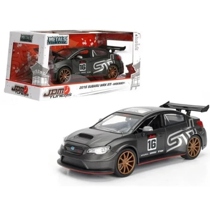 Jada JDM Tuners 2016 Subaru WRX STI Widebody 1:24 Charcoal Black – NEW - Image 1 of 1