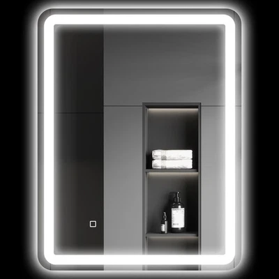 HOMCOM Specchio Bagno 70x90 cm con Luce LED a 3 Temperature e Antiappannamento - Immagine 1 di 4