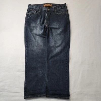 Jeans holgados vintage Y2k Nbn Gear para hombre 40x32 lavado oscuro desvanecido patinador bordado  Foto 1 de 4