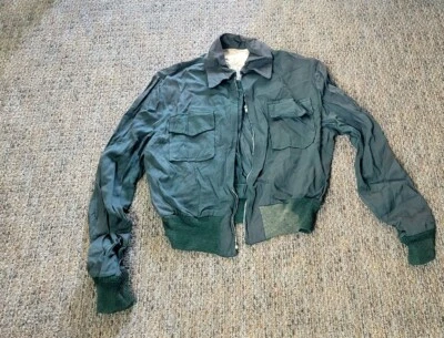 RARE 1950's Vintage WOMANS Green GABARDINE Ricky Jacket SMALL. Distressed. - Image 1 of 4