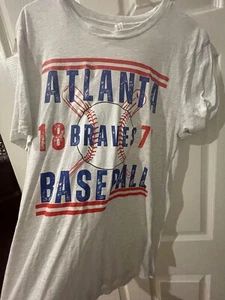Atlanta Braves Damen Large, weißes Bella T-Shirt, No Evil Shirt 3 Large Frauen - Bild 1 von 10