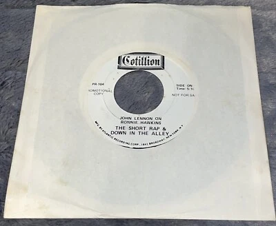 JOHN LENNON on Ronnie Hawkins: Short Rap & Down the Alley/ Long Rap PROMO 7" EP - Image 1 of 2