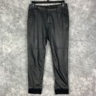 Florent Jogger Pants Womens 34 Black Synthetic Leather 28" Waist Made in Japan