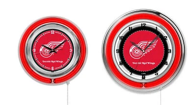 NHL - Detroit Red Wings Double Neon Ring, Logo Clock Hockey Team Logo - Image 1 of 4