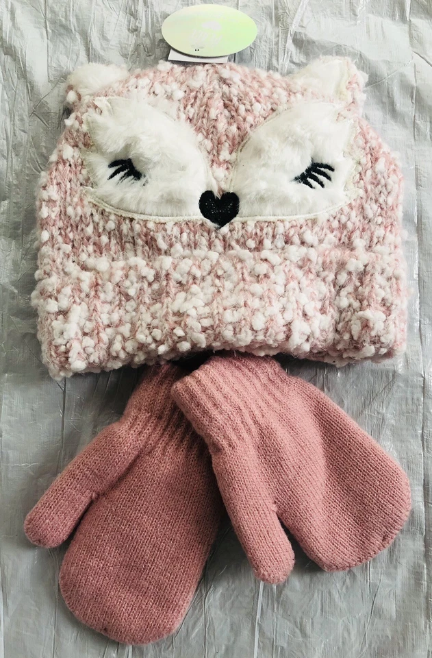 Conjunto de chapéu e luvas de inverno forrado The Children’s Place coruja tamanho pequeno - Imagem 1 de 3
